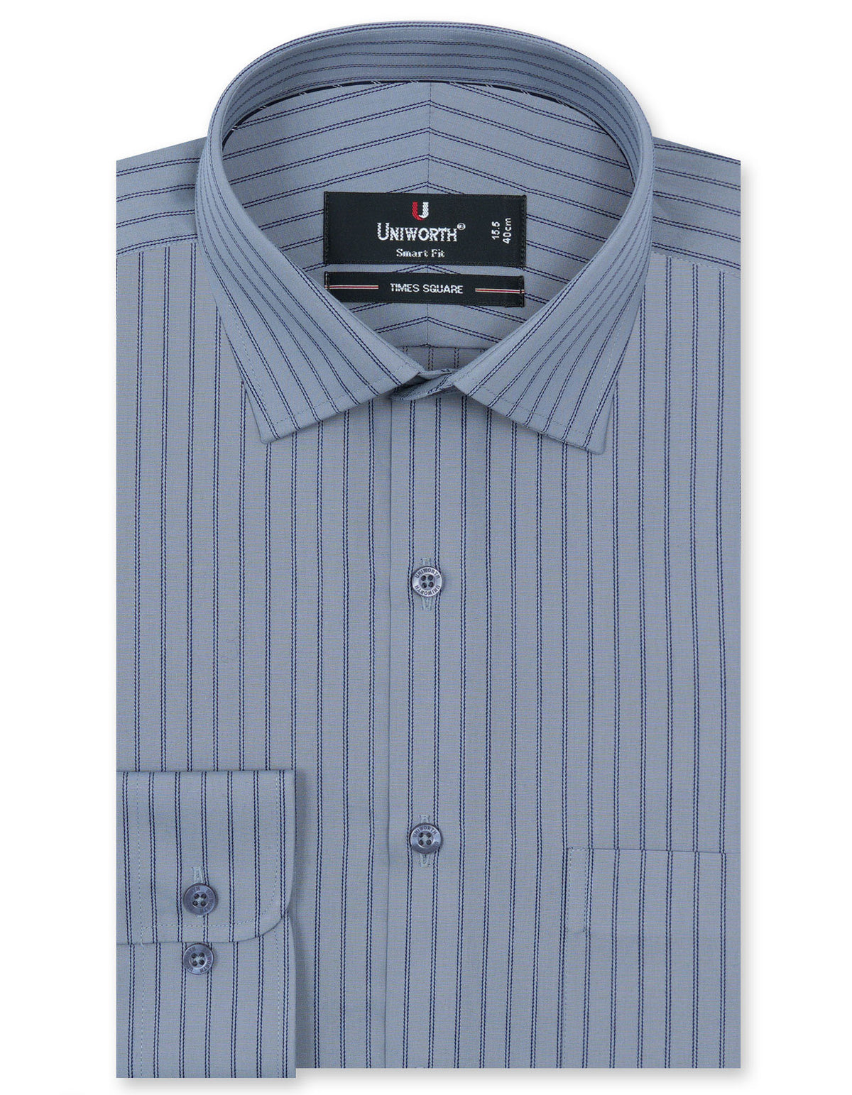 Stripe Grey Tailored Smart Fit Shirt FS2767-2SF-14.5
