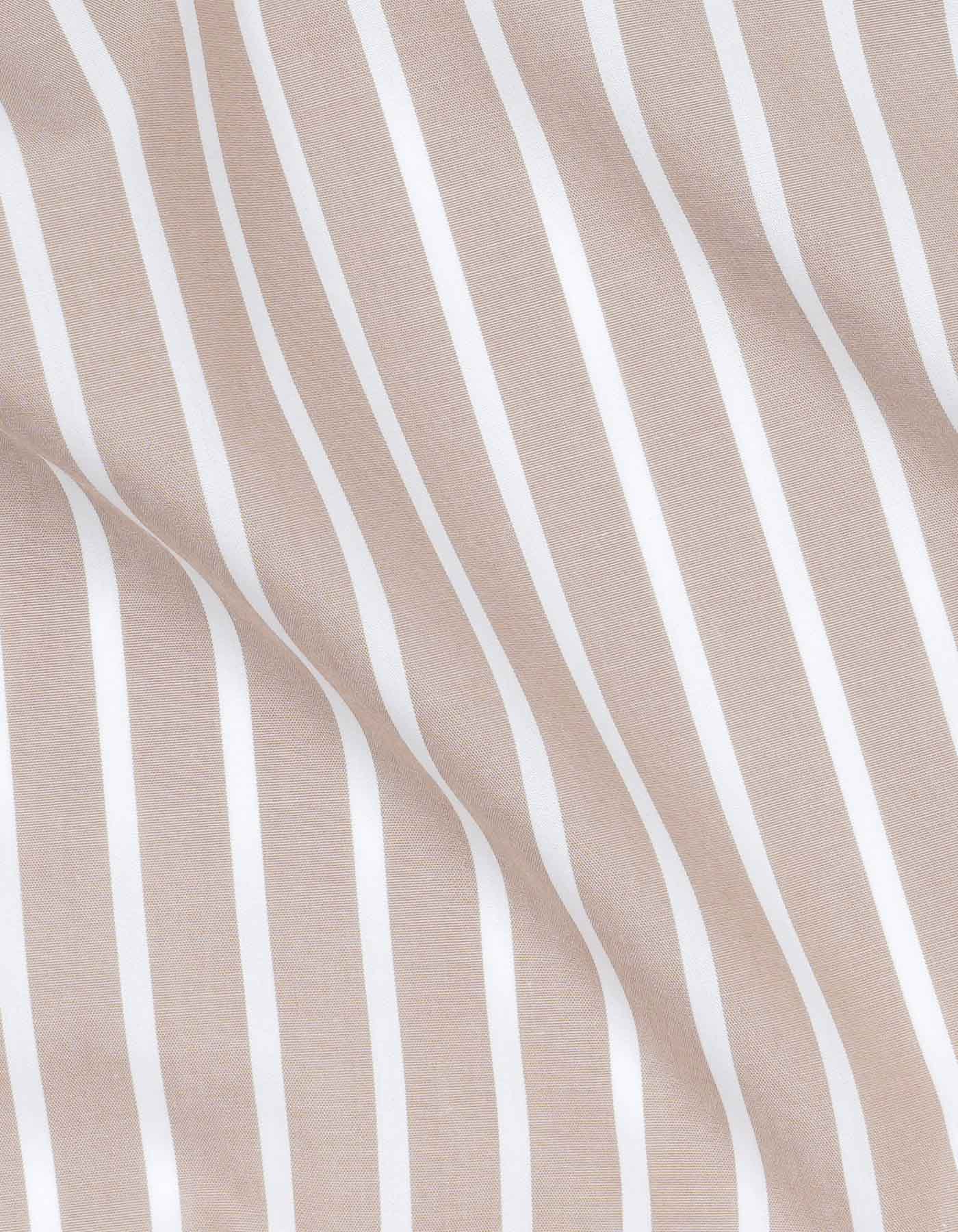 Stripe Beige Classic Fit Shirt FS2768-1RF-16