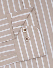 Stripe Beige Classic Fit Shirt FS2768-1RF-15.5