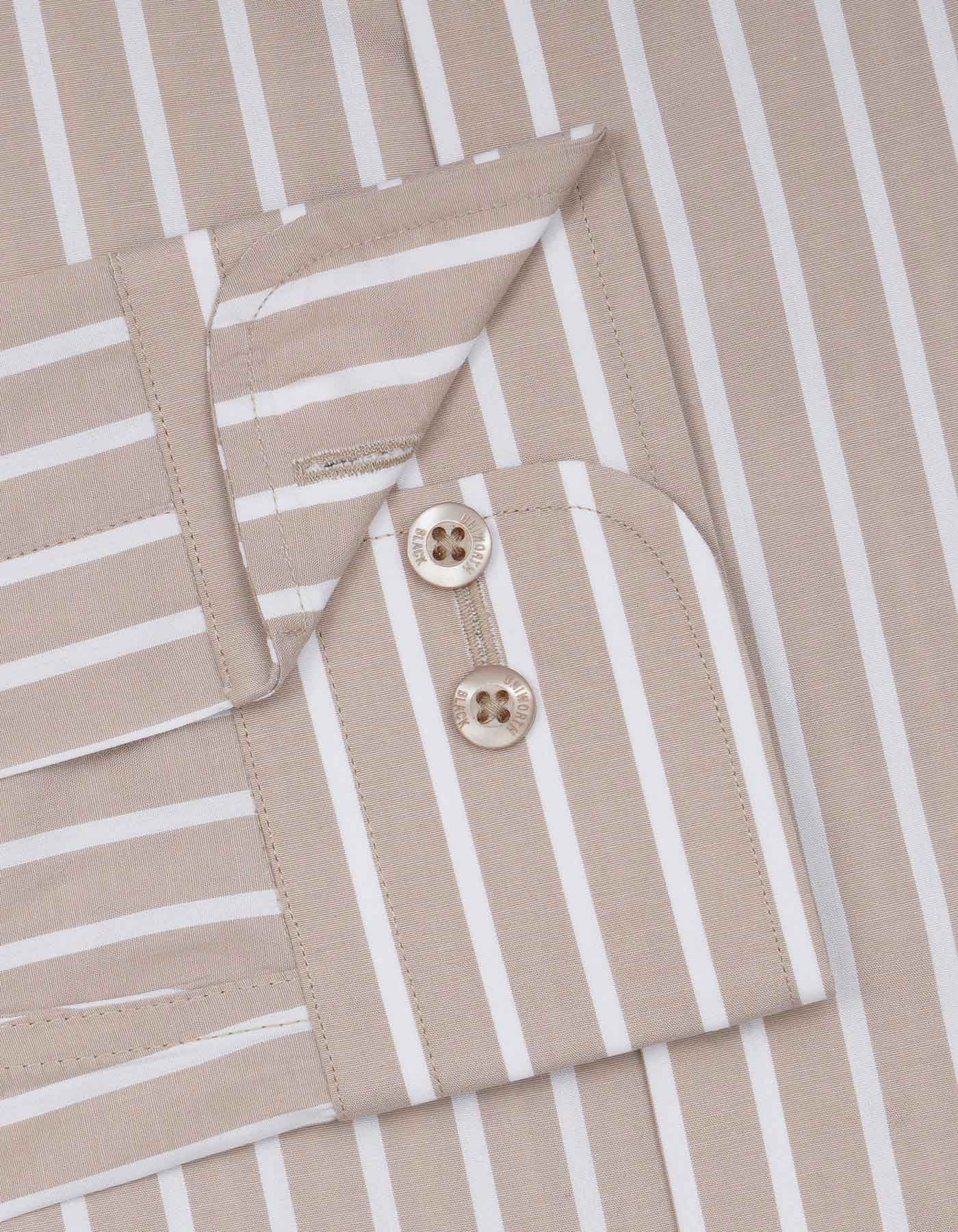 Stripe Beige Tailored Smart Fit Shirt FS2768-1SF-15.5
