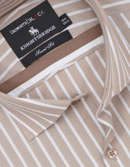 Stripe Beige Tailored Smart Fit Shirt FS2768-1SF-15
