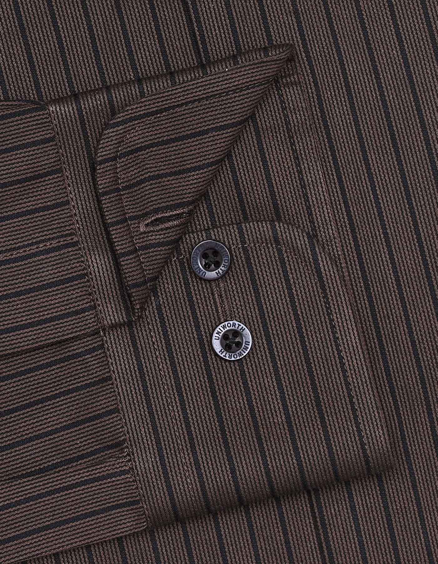 Stripe Brown Tailored Smart Fit Shirt FS2770-2SF-15.5