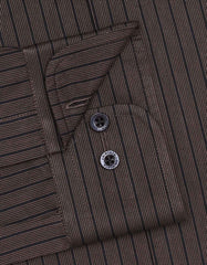 Stripe Brown Tailored Smart Fit Shirt FS2770-2SF-15.5