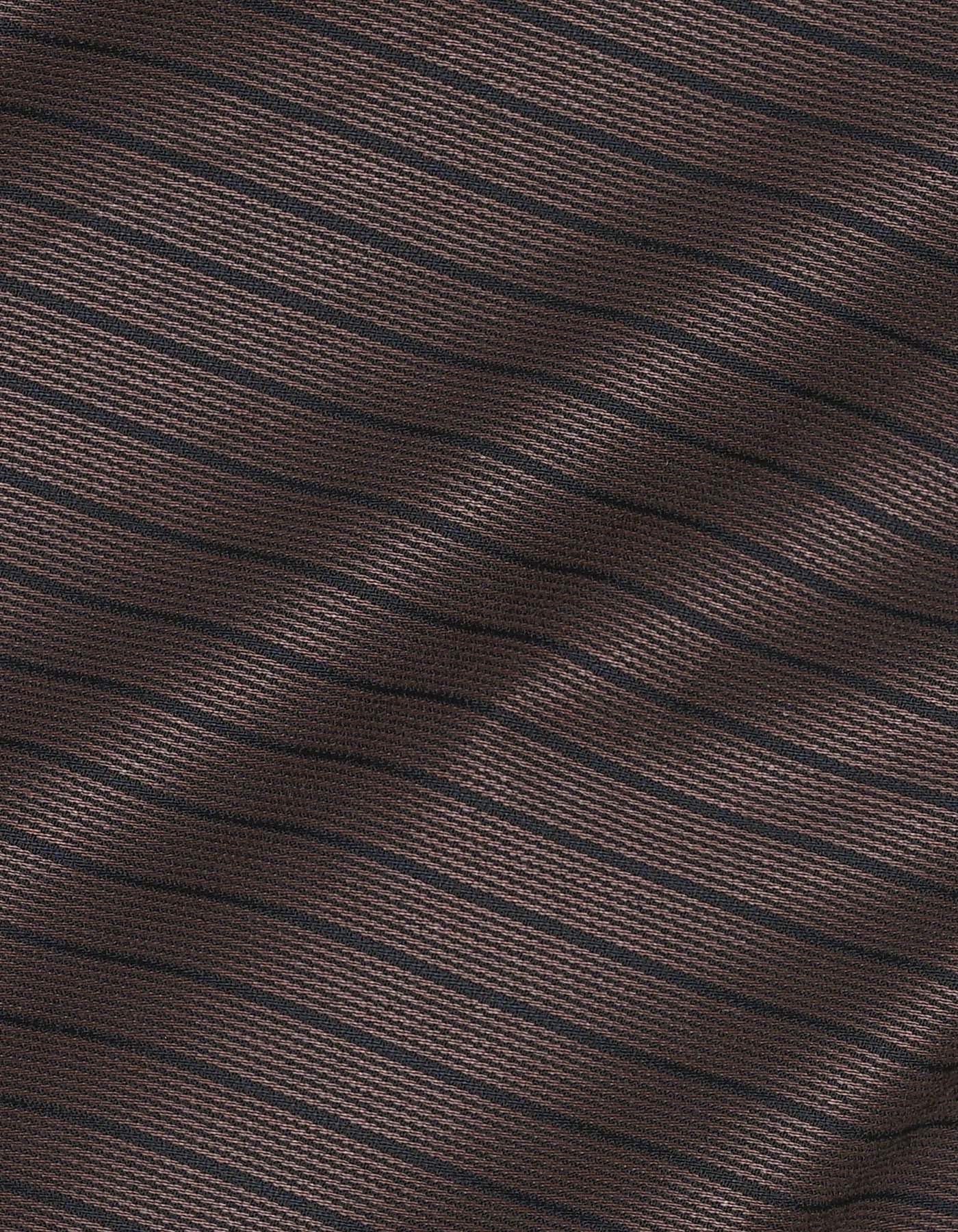 Stripe Brown Tailored Smart Fit Shirt FS2770-2SF-16