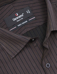 Stripe Brown Tailored Smart Fit Shirt FS2770-2SF-15