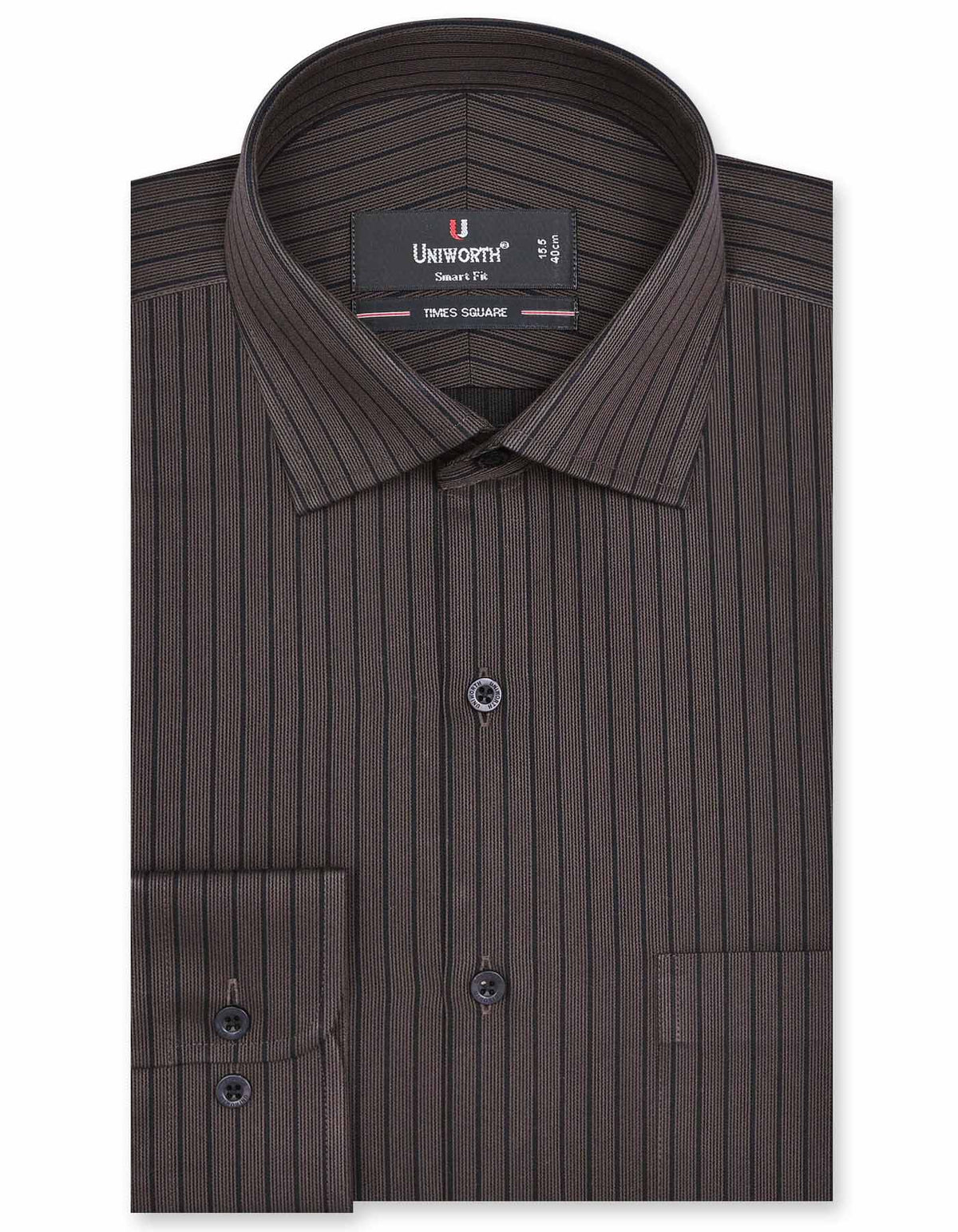 Stripe Brown Tailored Smart Fit Shirt FS2770-2SF-14.5