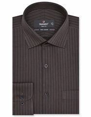 Stripe Brown Tailored Smart Fit Shirt FS2770-2SF-14.5