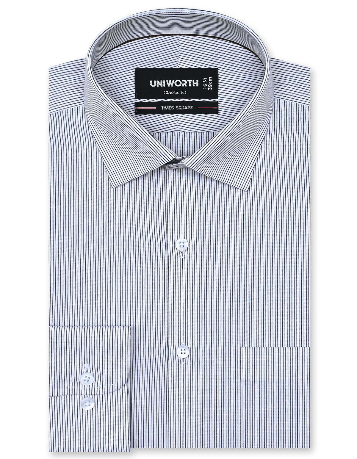 Stripe Brown Classic Fit Shirt FS2773-1RF-14.5