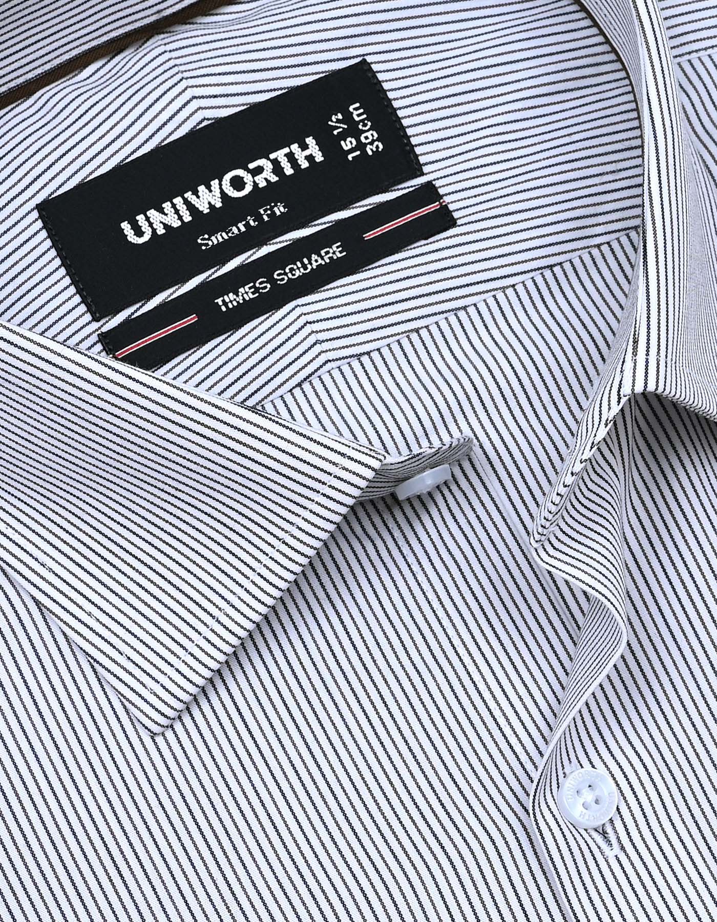 Stripe Brown Tailored Smart Fit Shirt FS2773-1SF-15