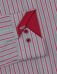 Stripe Maroon Classic Fit Shirt FS2775-1RF-15.5