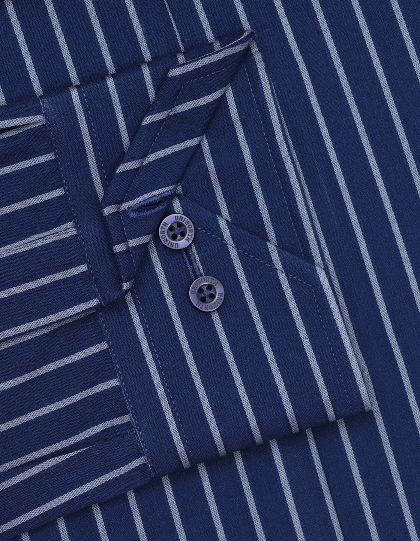 Stripe Navy Tailored Smart Fit Shirt FS2776-2SF-15.5