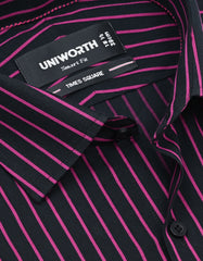 Stripe Black Tailored Smart Fit Shirt FS2777-3SF-15
