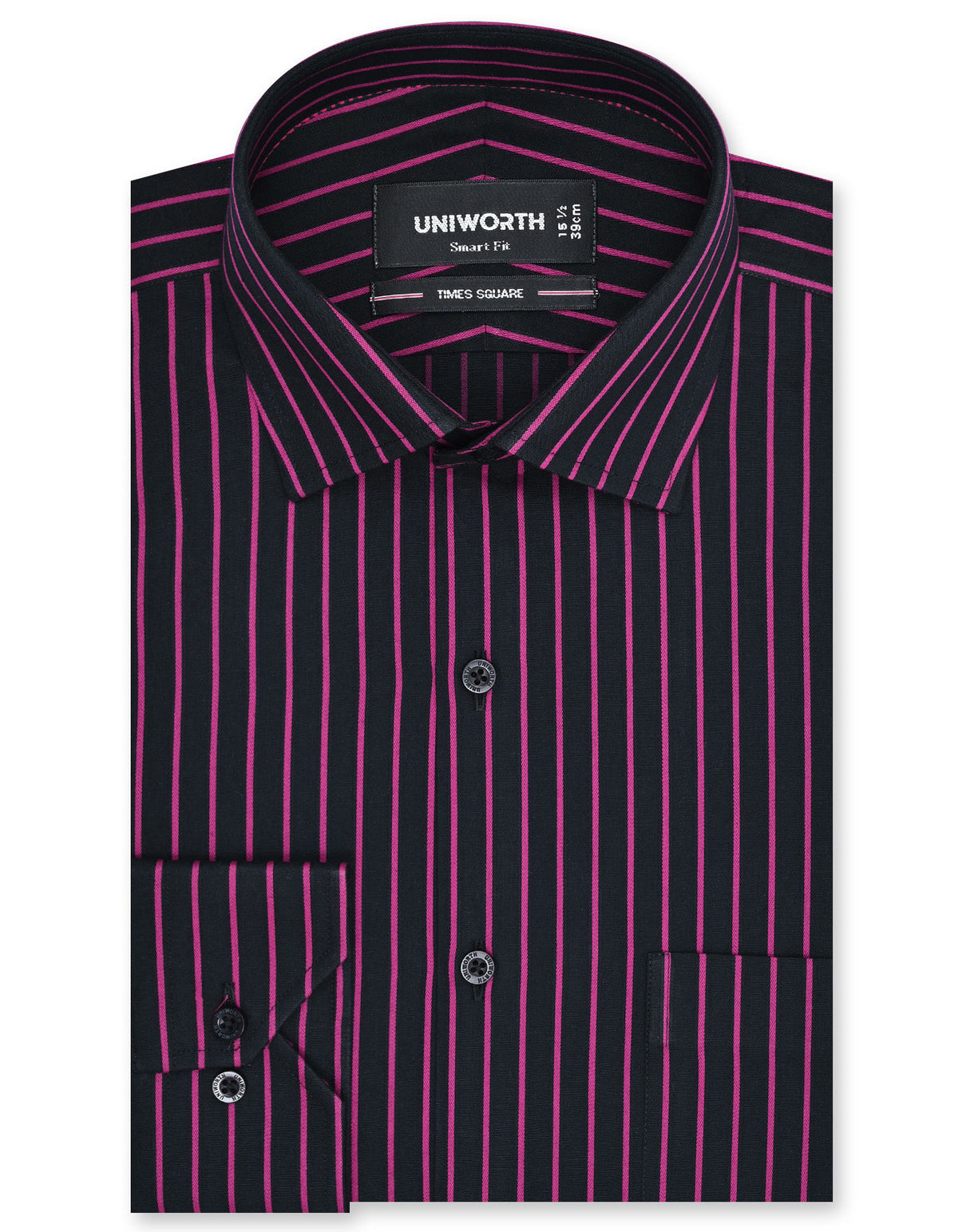 Stripe Black Tailored Smart Fit Shirt FS2777-3SF-14.5