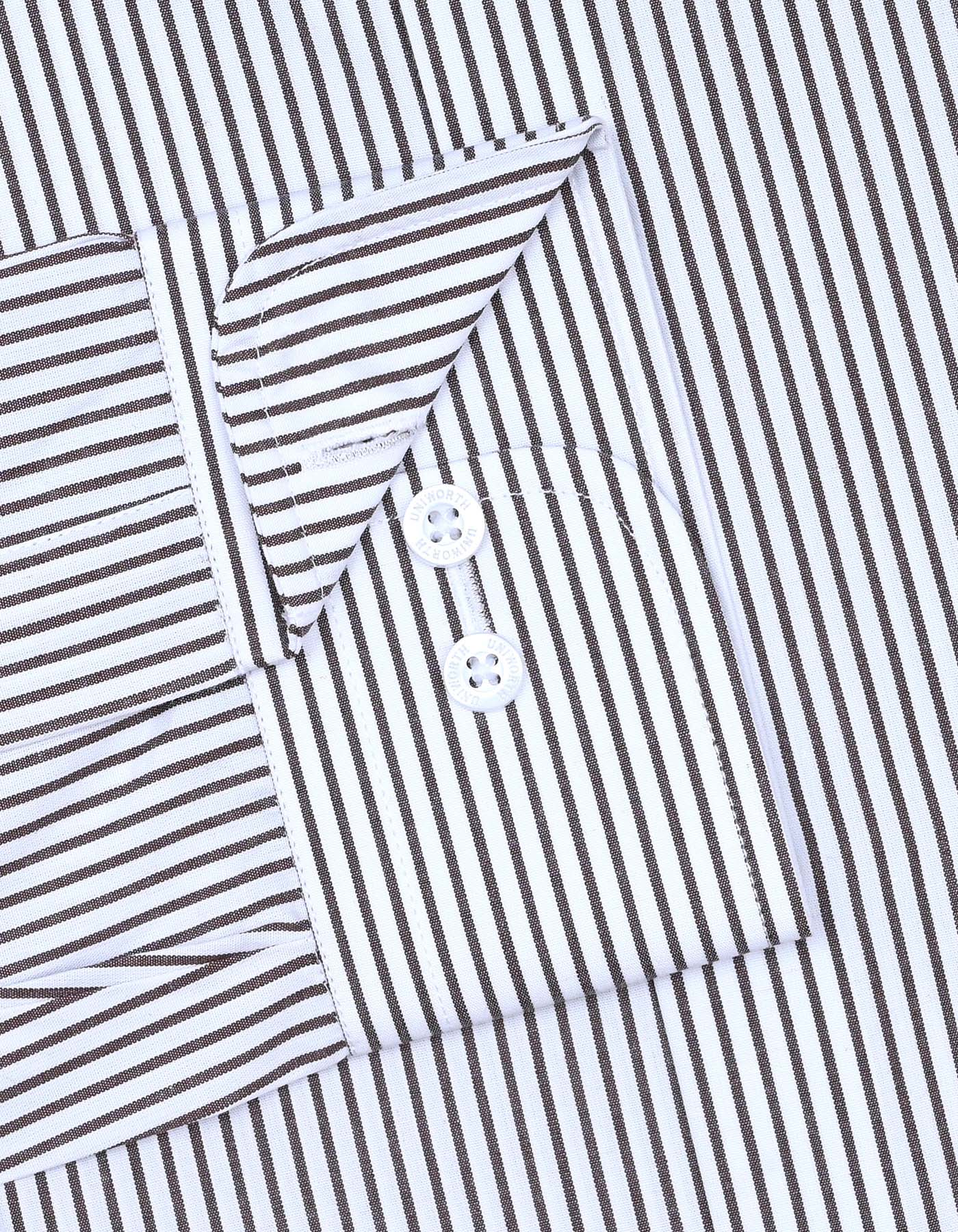 Stripe Brown Classic Fit Shirt FS2781-2RF-15.5
