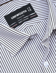 Stripe Brown Classic Fit Shirt FS2781-2RF-15
