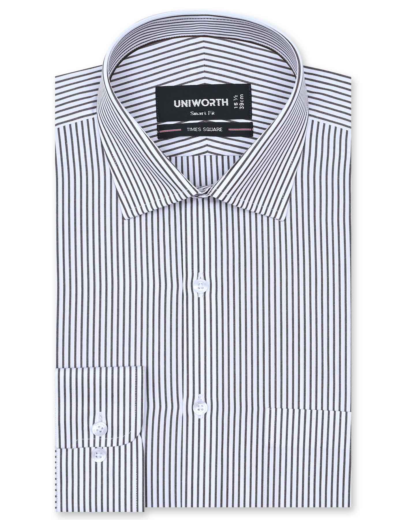Stripe Brown Tailored Smart Fit Shirt FS2781-2SF-14.5