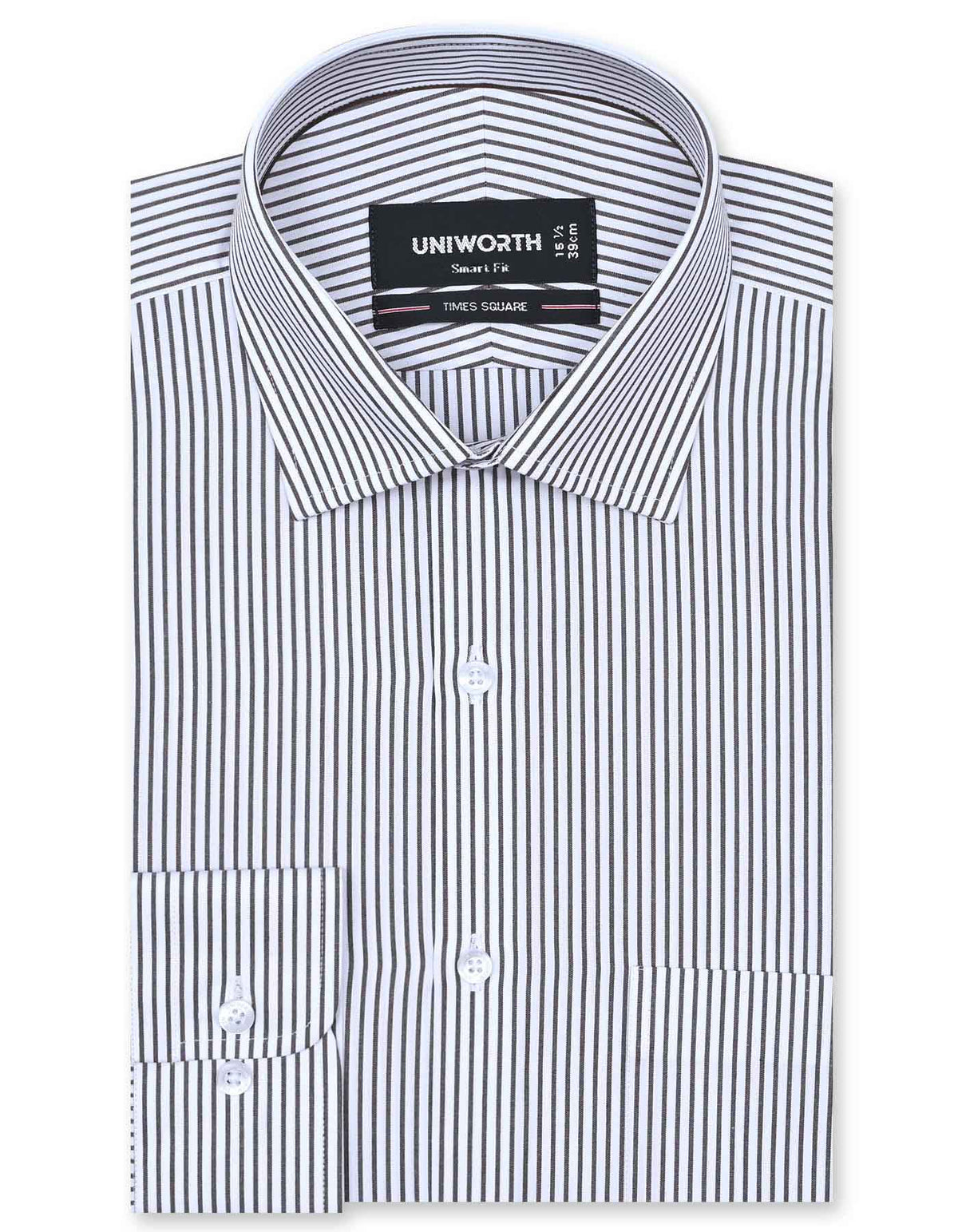 Stripe Brown Tailored Smart Fit Shirt FS2781-2SF-14.5