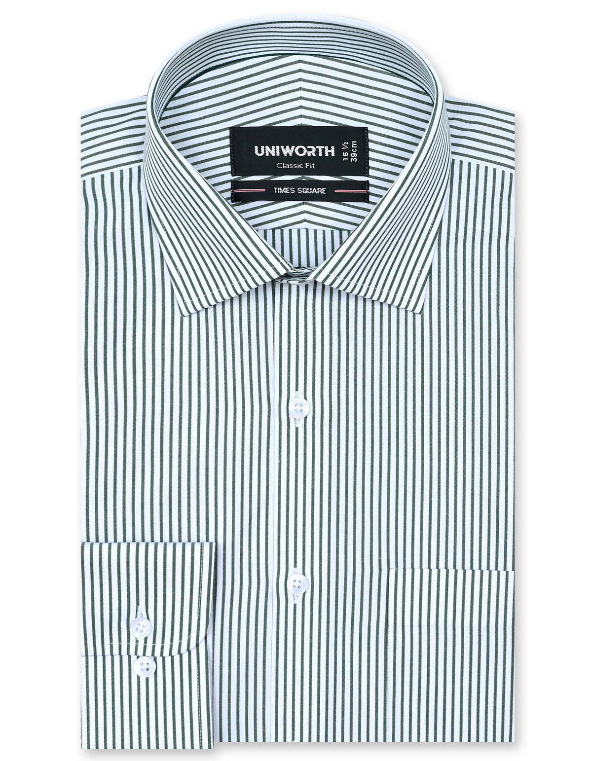 Stripe Green Classic Fit Shirt FS2782-1RF-14.5
