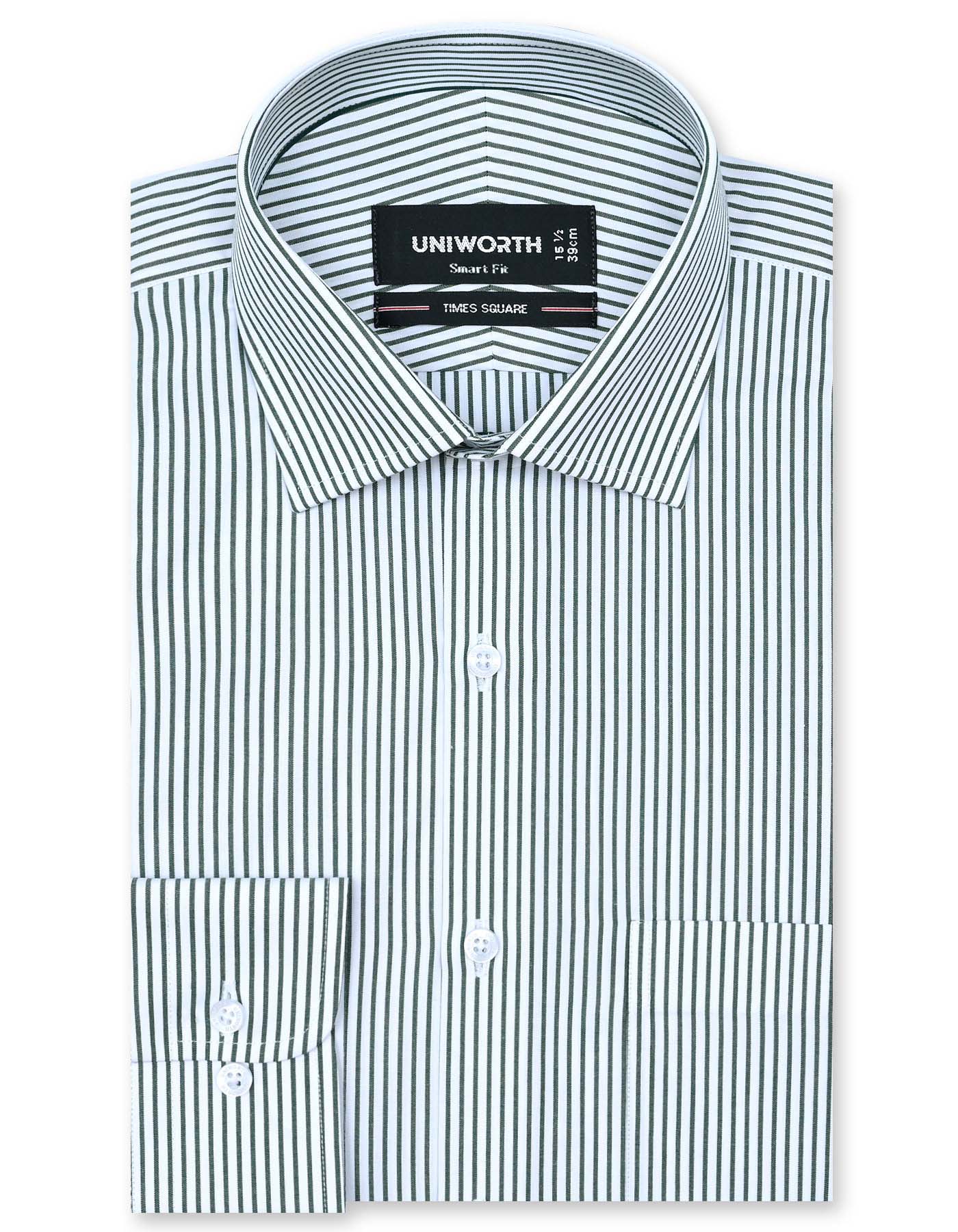 Stripe Green Tailored Smart Fit Shirt FS2782-1SF-14.5