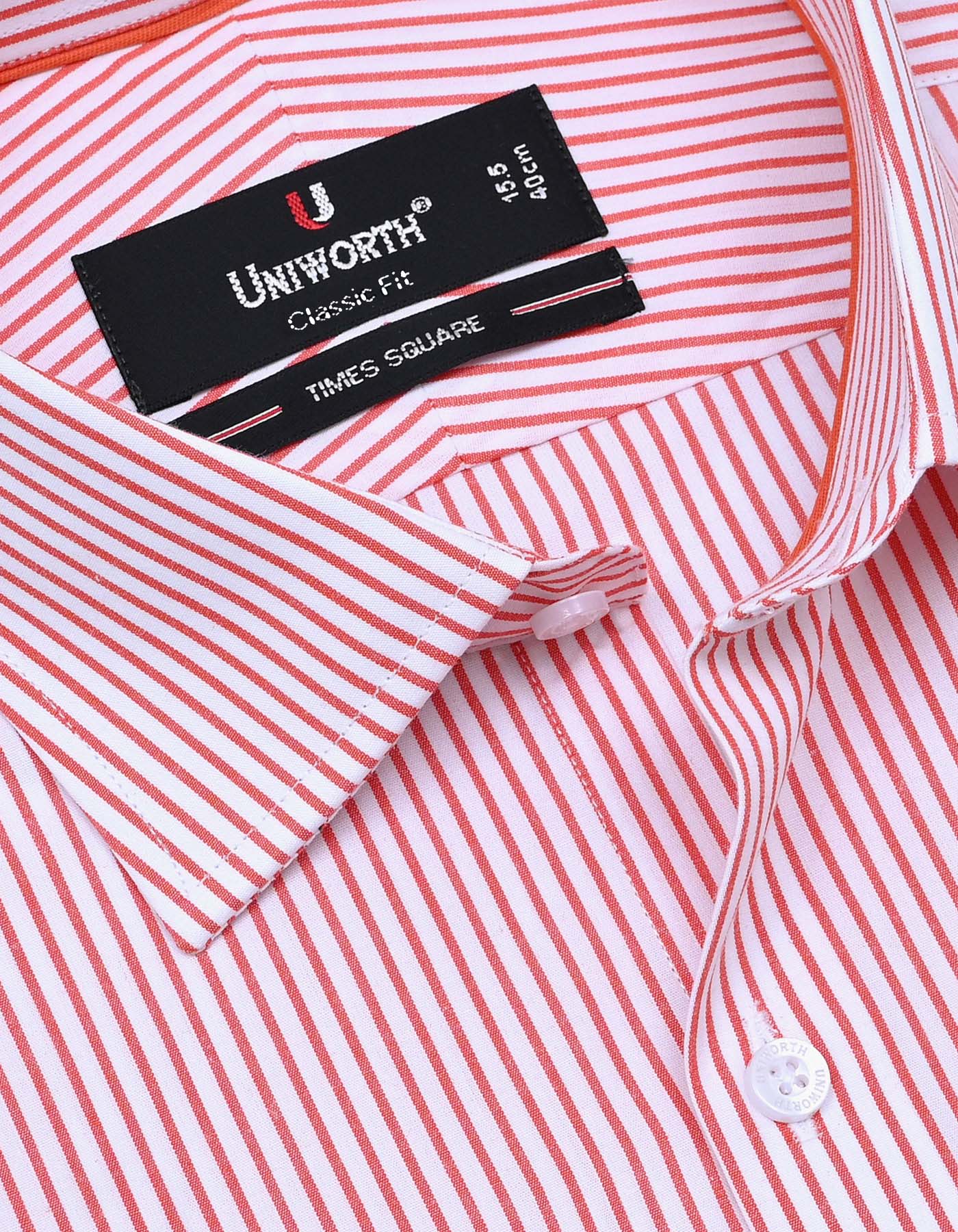 Stripe Orange Classic Fit Shirt FS2783-2RF-15