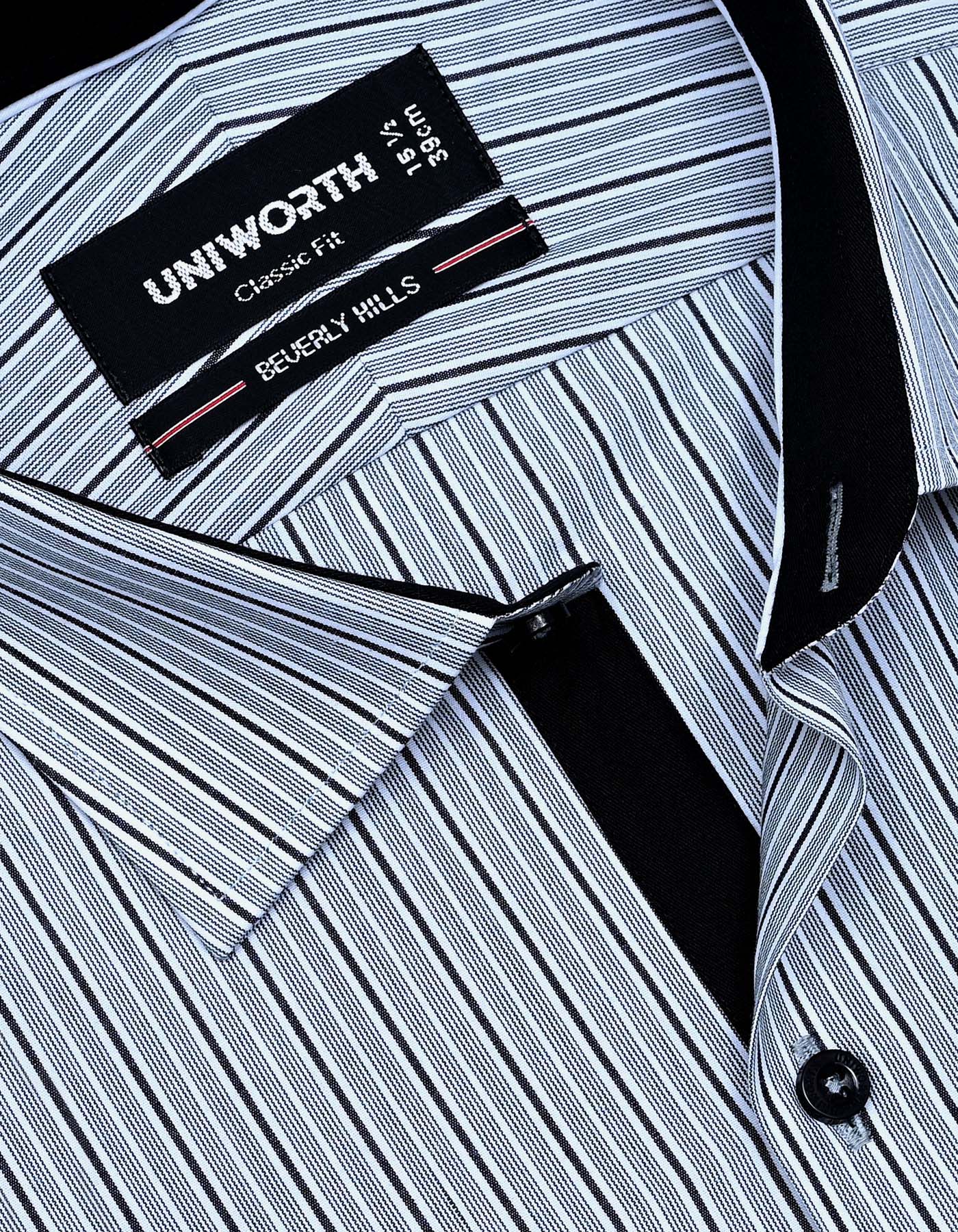 Stripe Charcoal Classic Fit Shirt FS2785-2RF-15