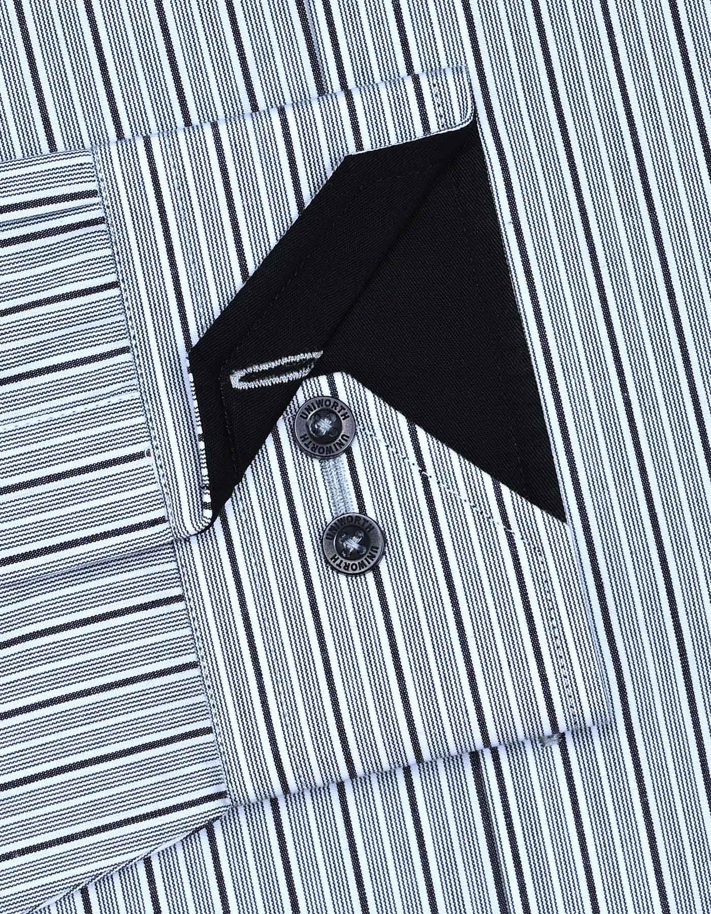 Stripe Charcoal Tailored Smart Fit Shirt FS2785-2SF-15.5