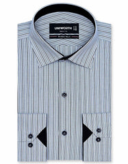 Stripe Charcoal Tailored Smart Fit Shirt FS2785-2SF-14.5