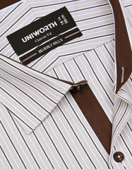 Stripe D Brown Classic Fit Shirt FS2786-2RF-15