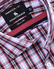 Check Sky/Maroon Tailored Smart Fit Shirt FS2787-1SF-15.5