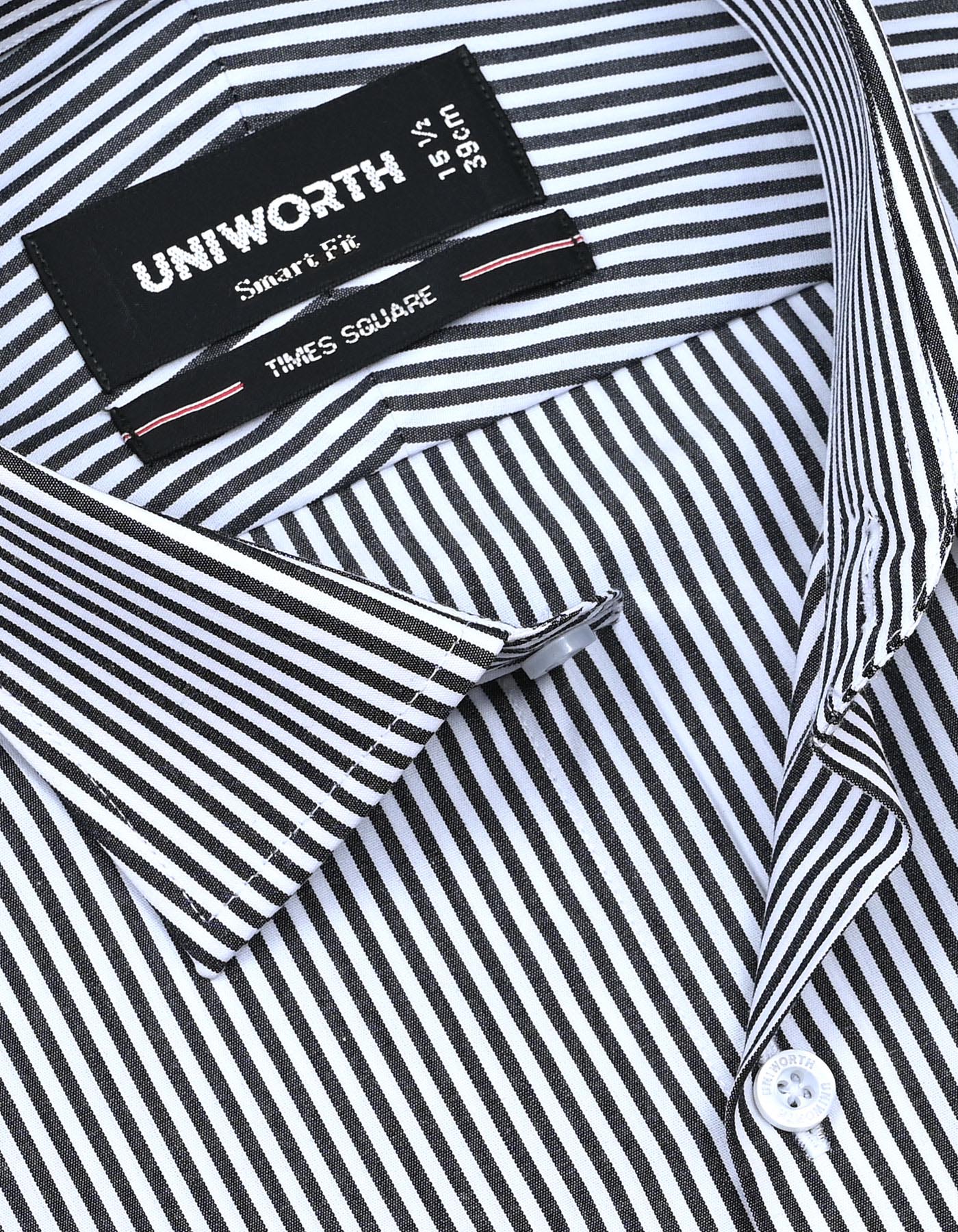 Stripe Black Tailored Smart Fit Shirt FS2787-2SF-15