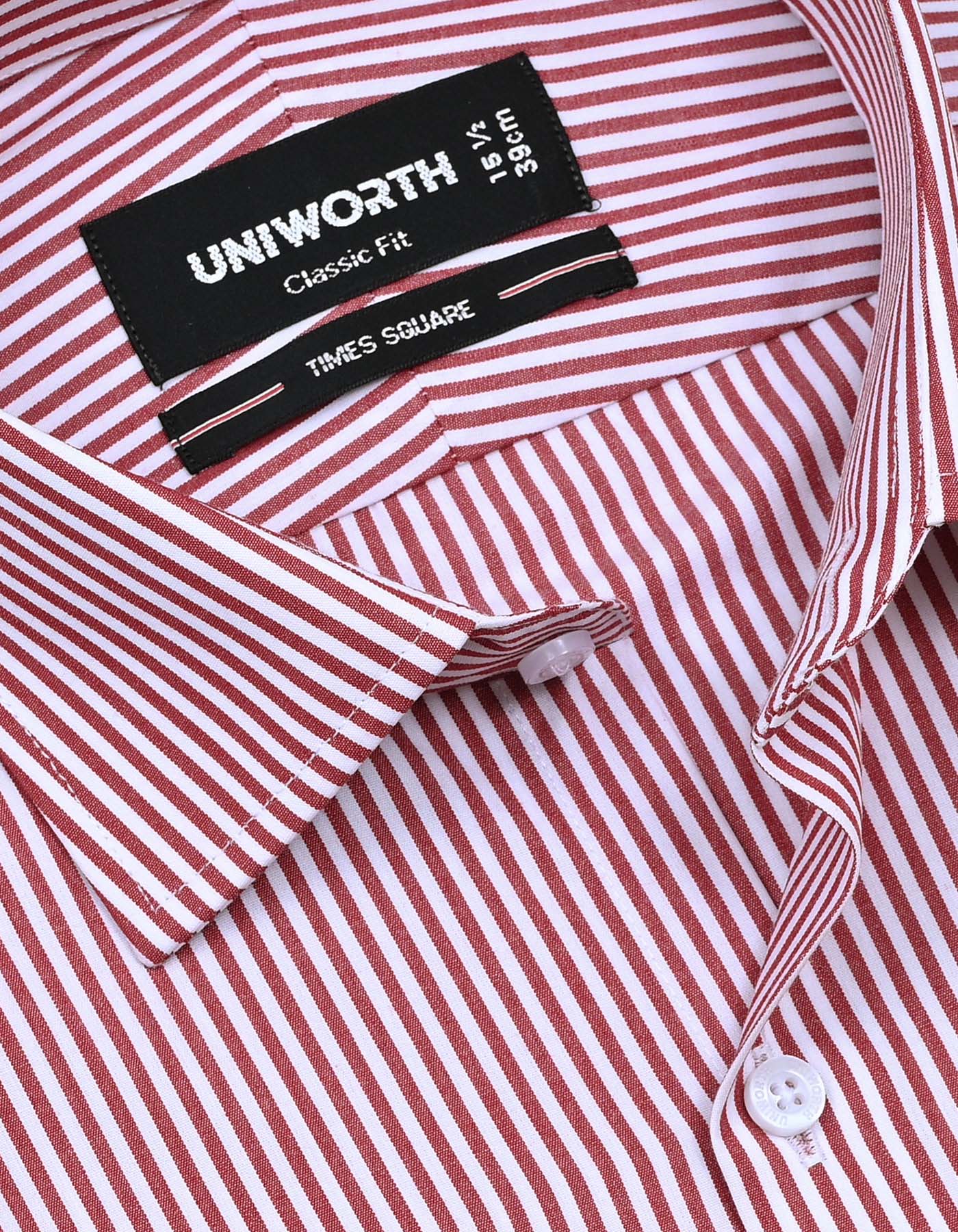 Stripe Red Classic Fit Shirt FS2788-1RF-15