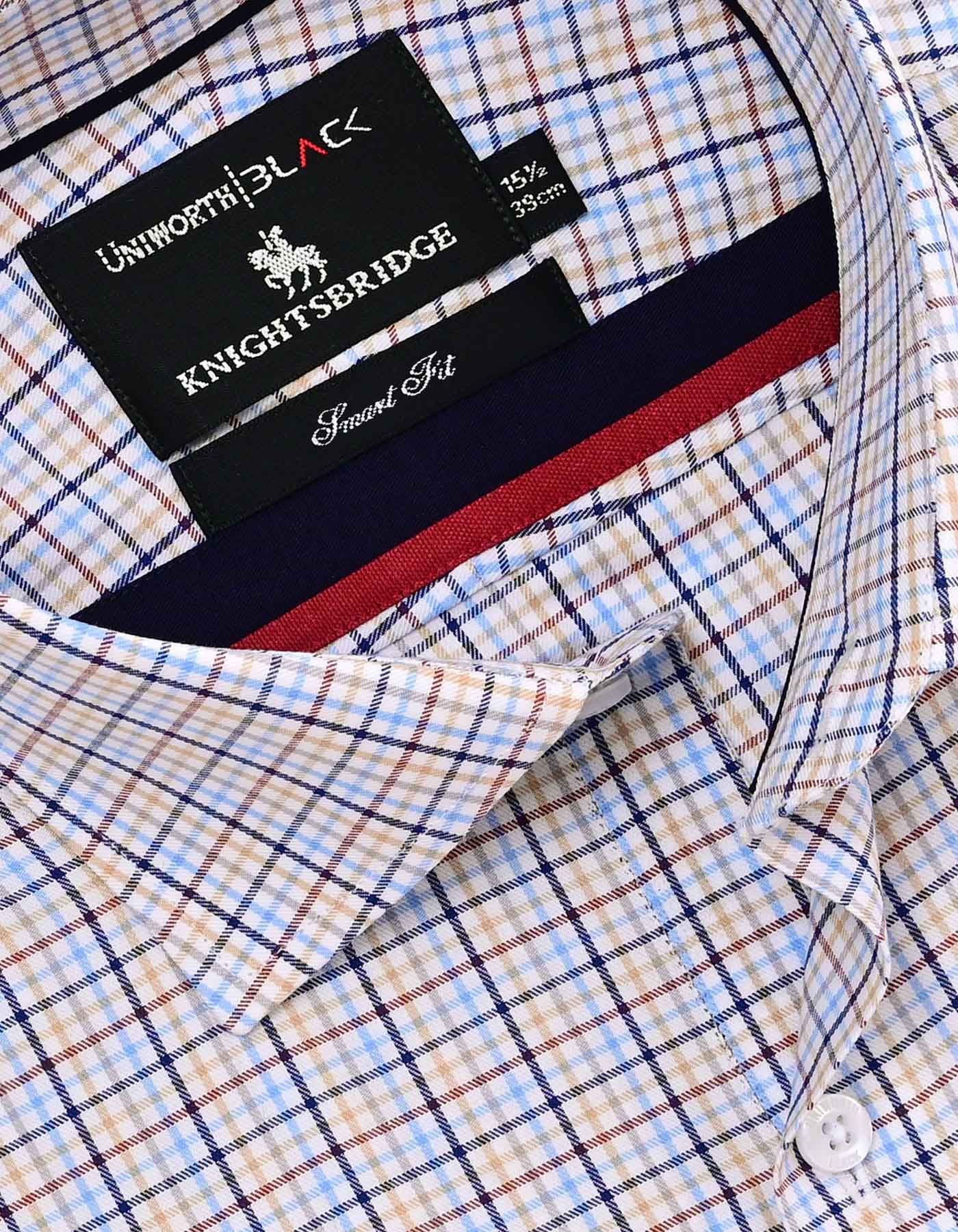 Check Navy/Red Tailored Smart Fit Shirt FS2789SF-15
