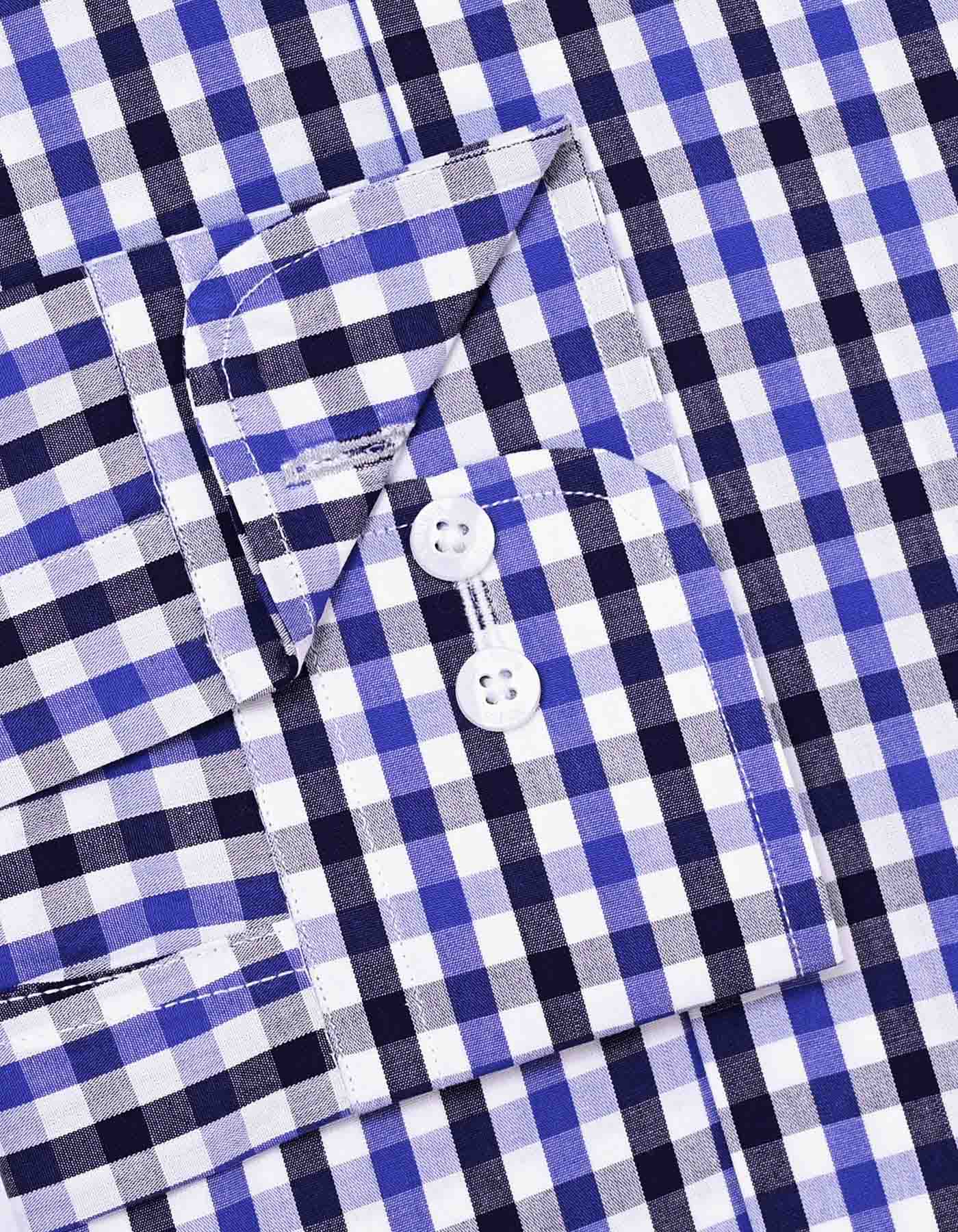 Check White/Blue Tailored Smart Fit Shirt FS2790SF-15.5