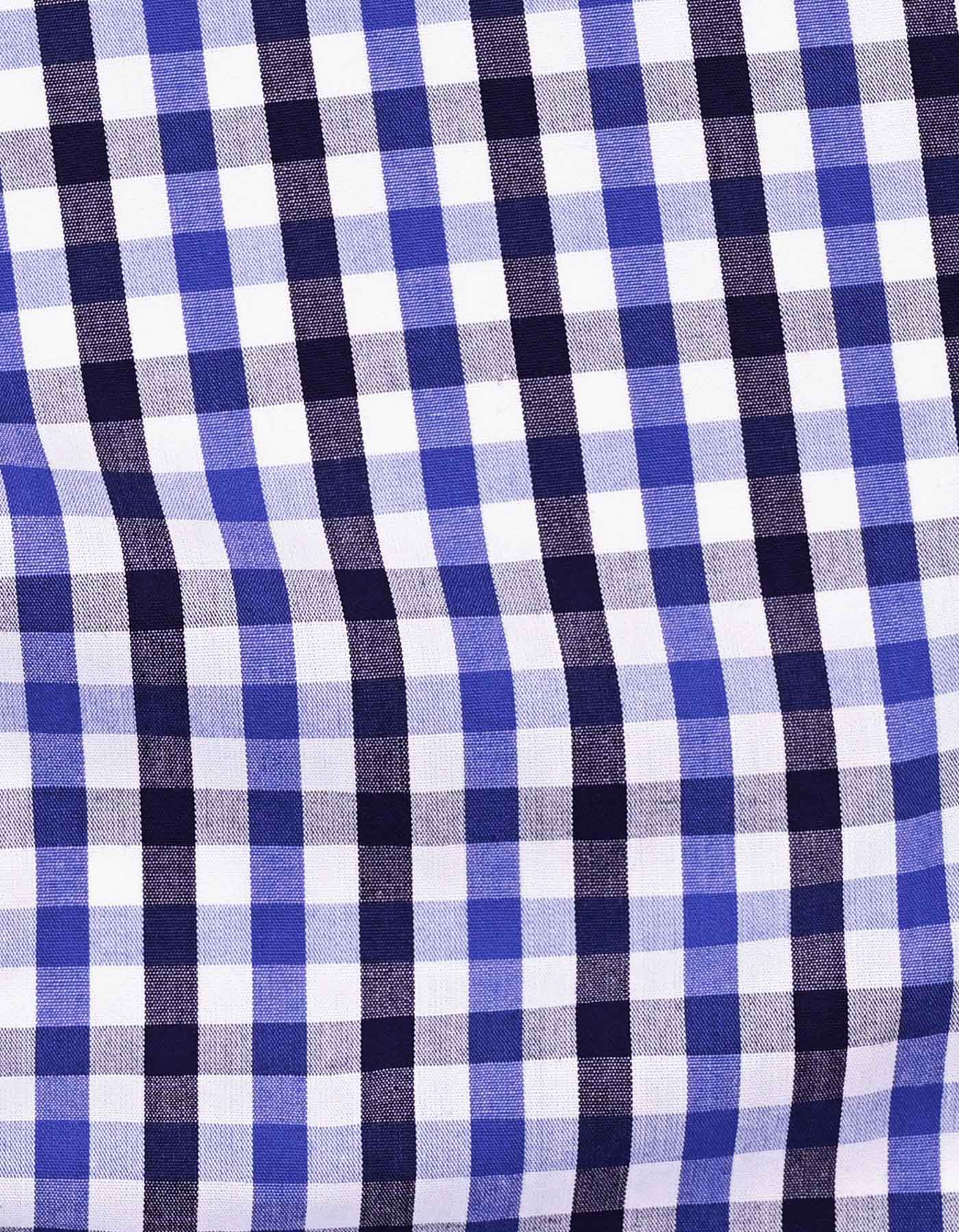 Check White/Blue Tailored Smart Fit Shirt FS2790SF-16