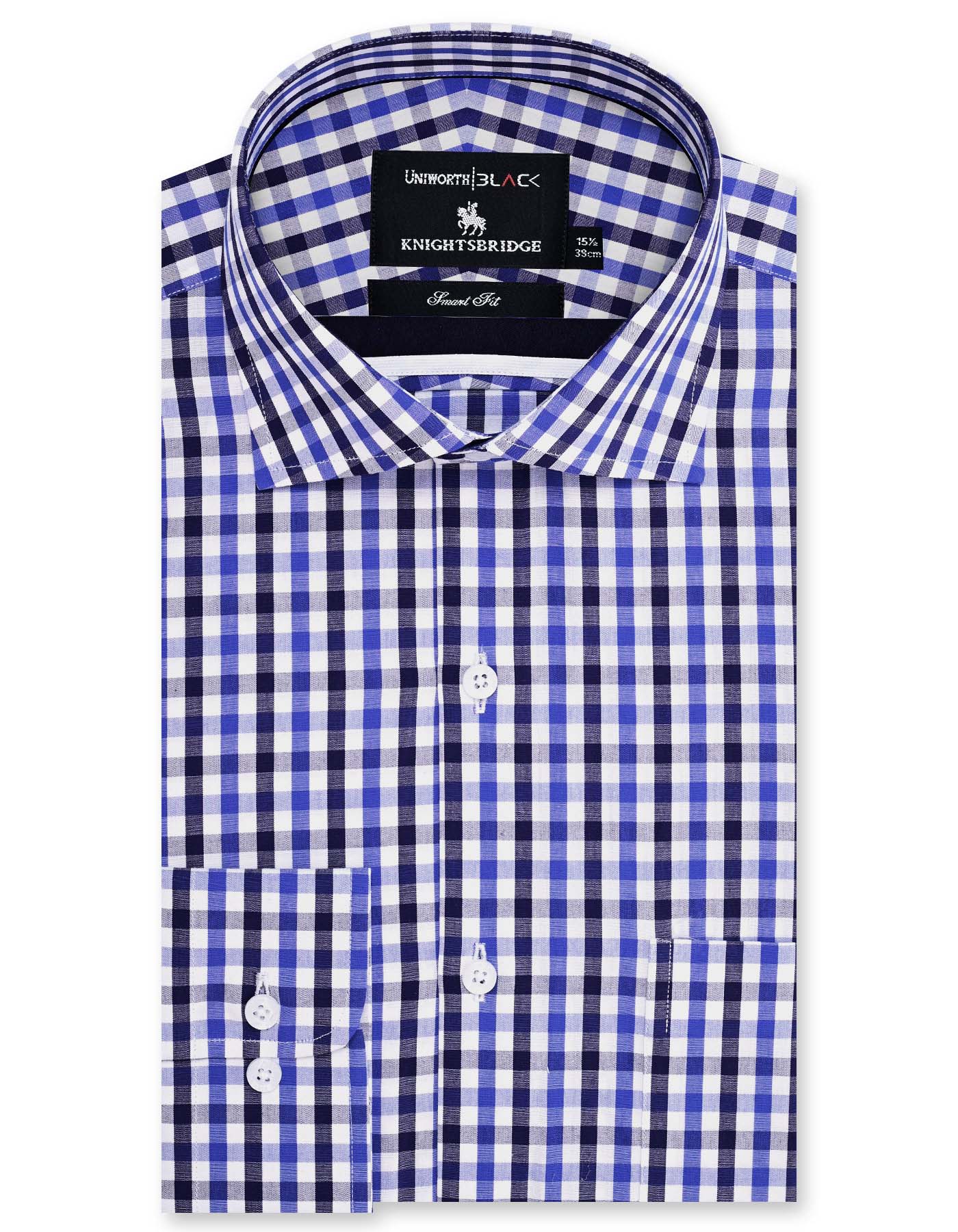 Check White/Blue Tailored Smart Fit Shirt FS2790SF-14.5