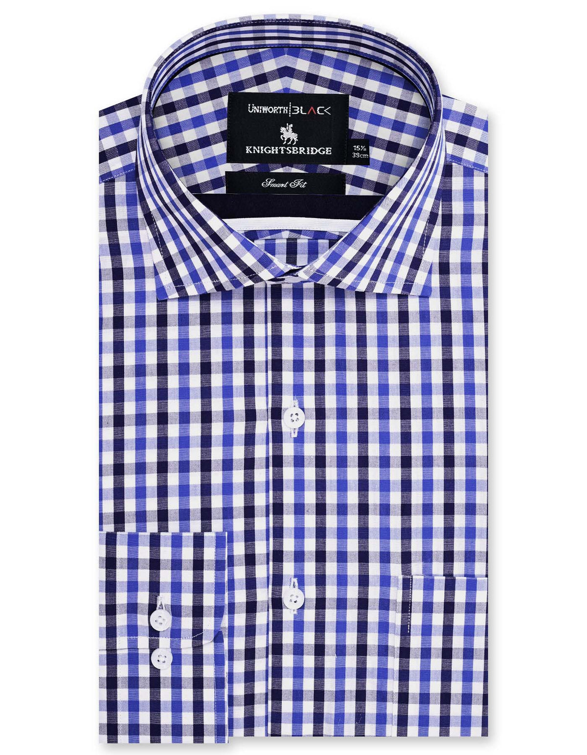 Check White/Blue Tailored Smart Fit Shirt FS2790SF-14.5