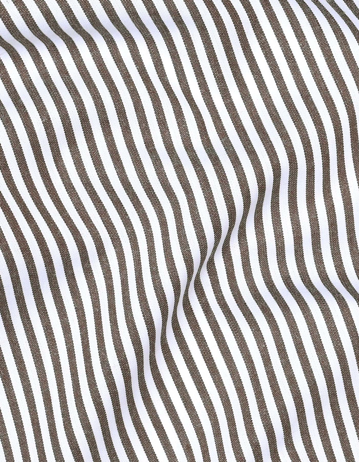 Stripe Brown Tailored Smart Fit Shirt FS2791SF-16