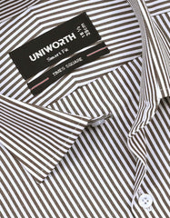 Stripe Brown Tailored Smart Fit Shirt FS2791SF-15