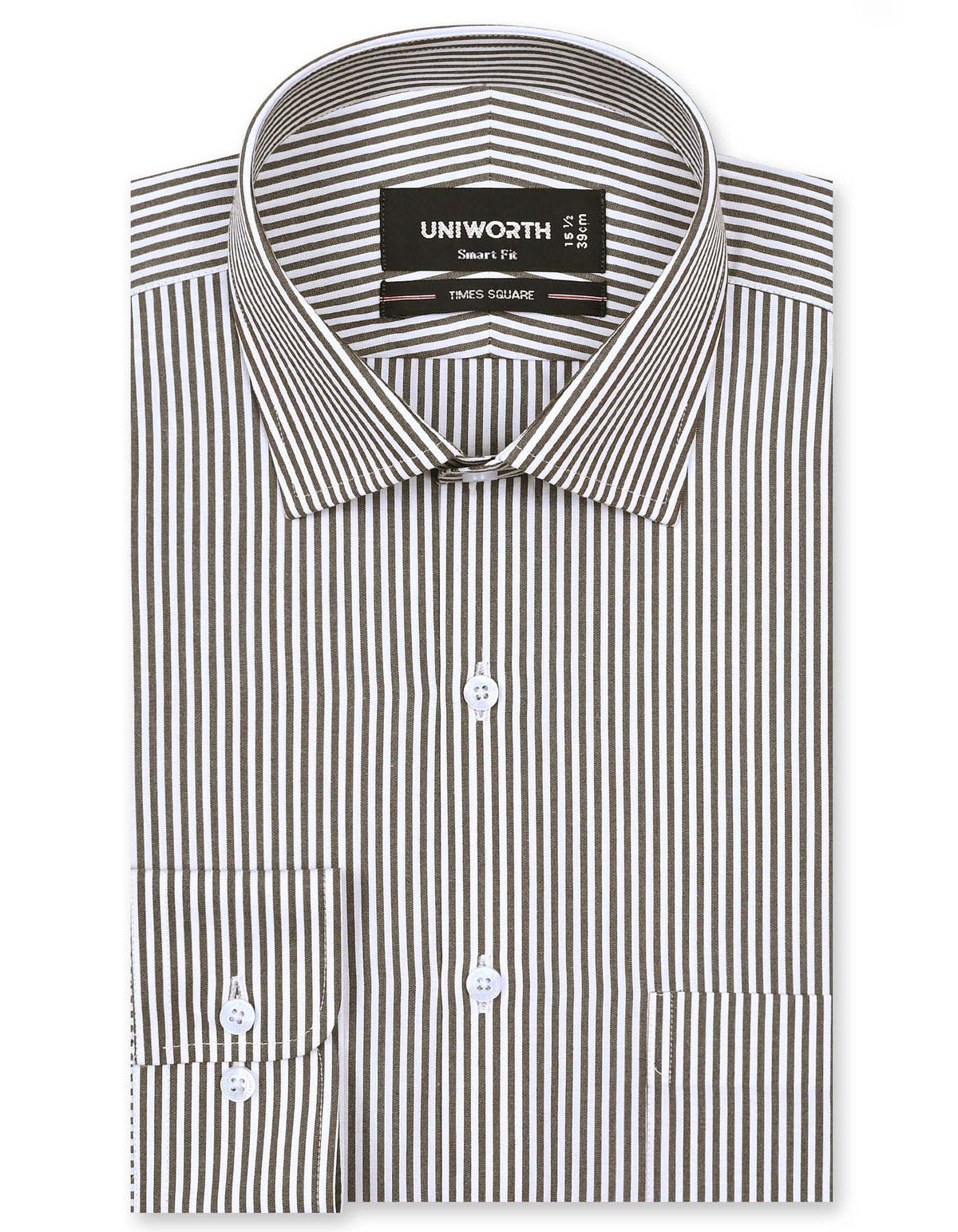 Stripe Brown Tailored Smart Fit Shirt FS2791SF-14.5