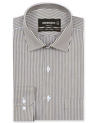 Stripe Brown Tailored Smart Fit Shirt FS2791SF-14.5