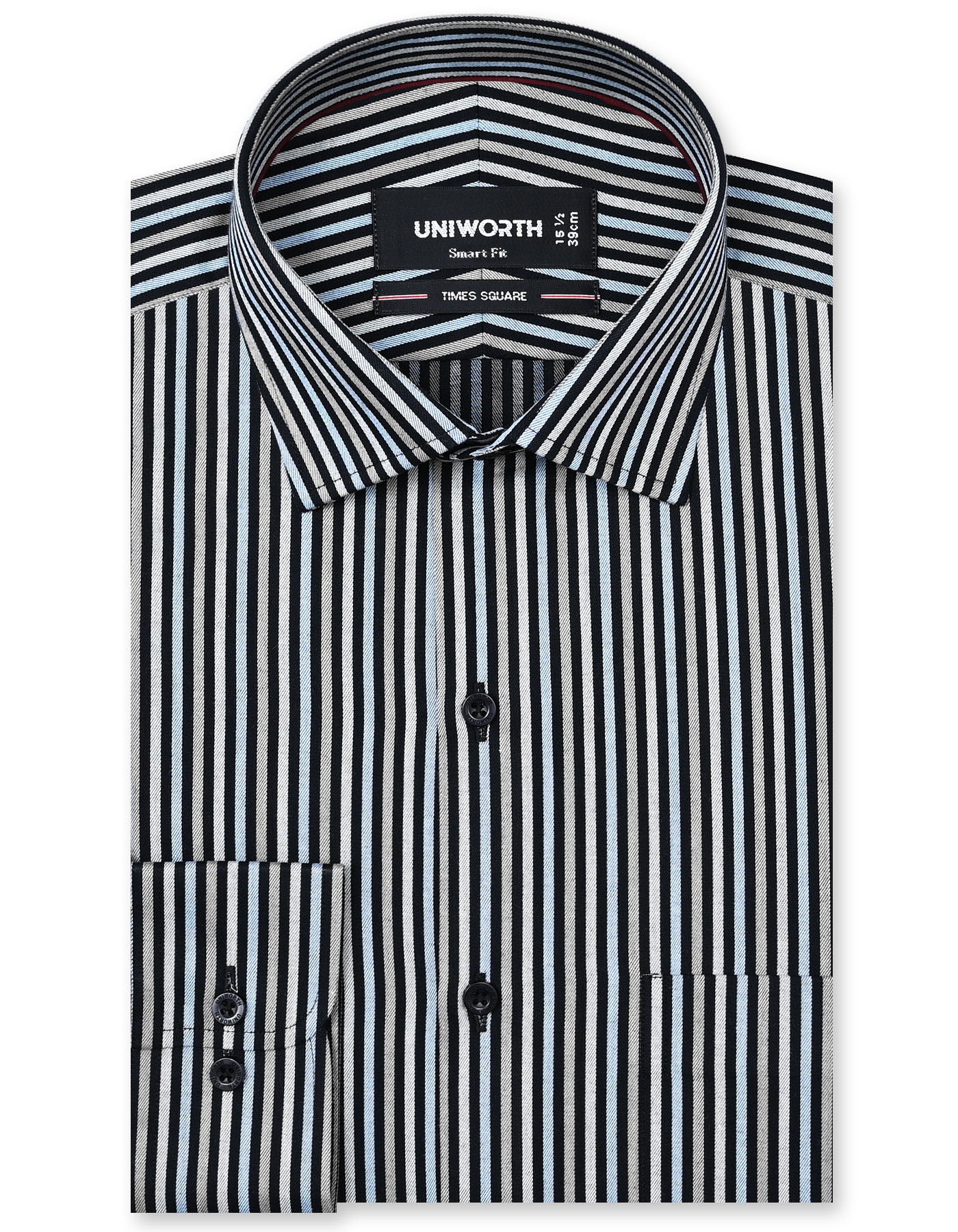 Stripe L Brown Tailored Smart Fit Shirt FS2793SF-14.5