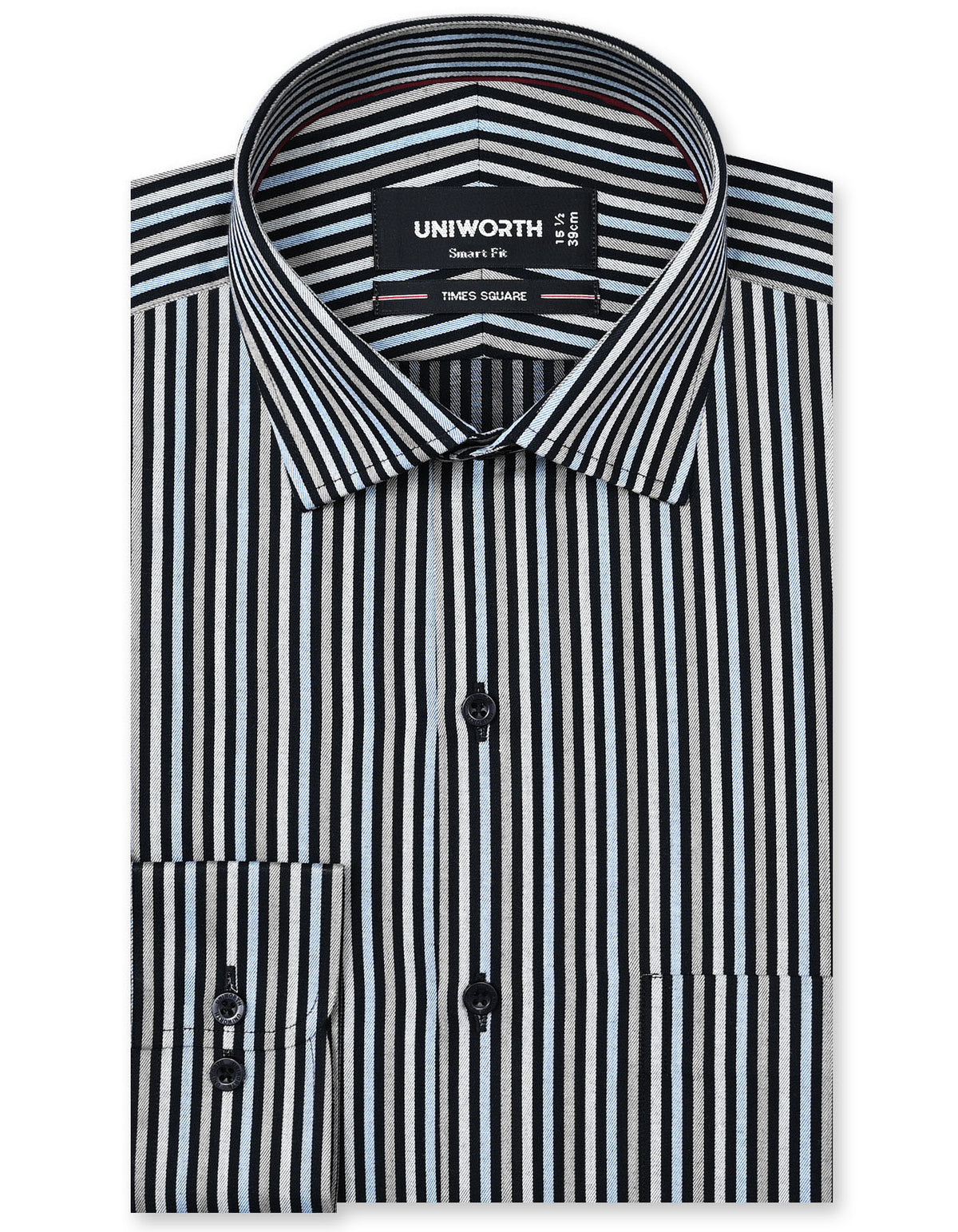 Stripe L Brown Tailored Smart Fit Shirt FS2793SF-14.5