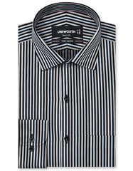 Stripe L Brown Tailored Smart Fit Shirt FS2793SF-14.5