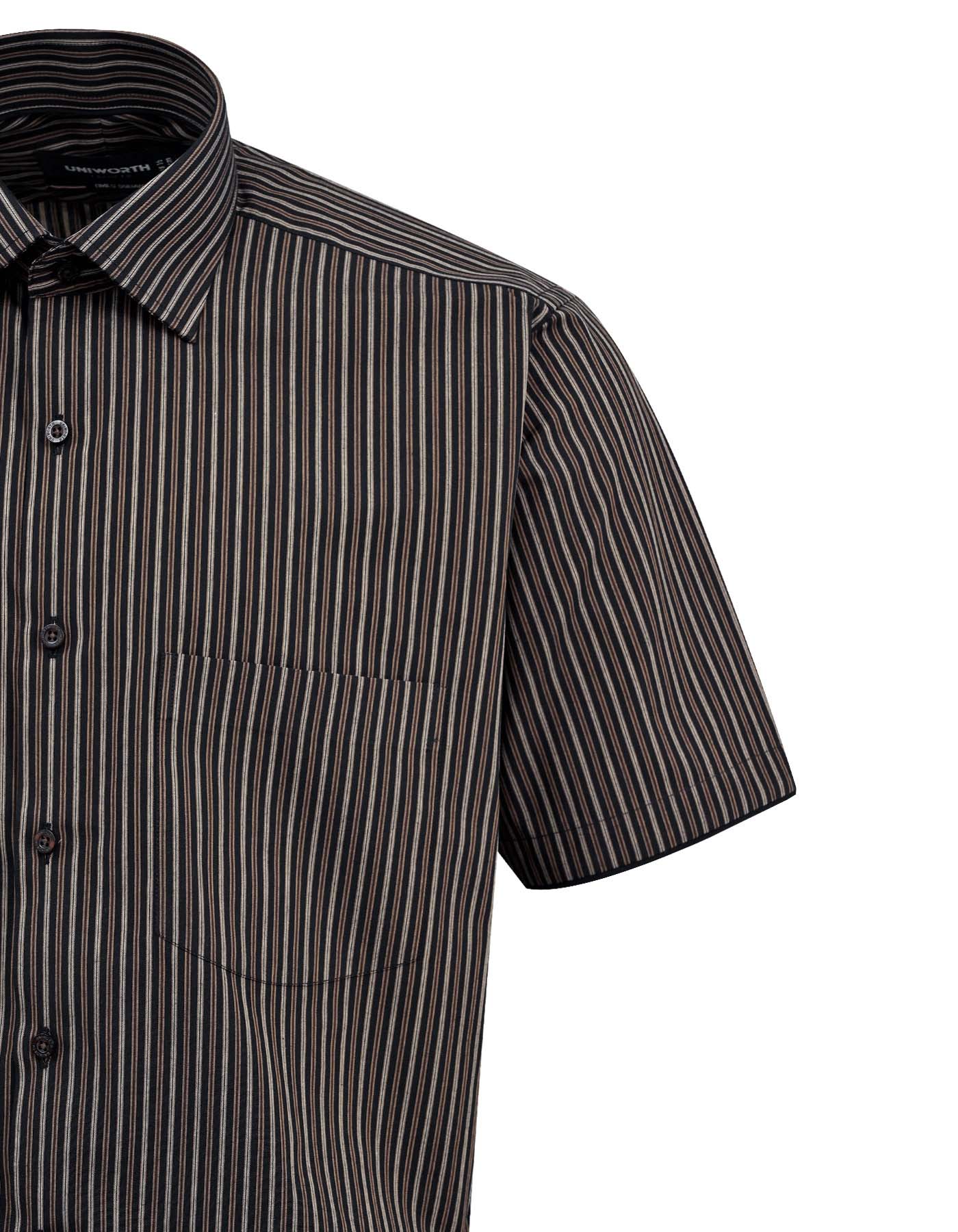 Stripe Chocolate Smart Fit Shirt FS2797SH-15.5