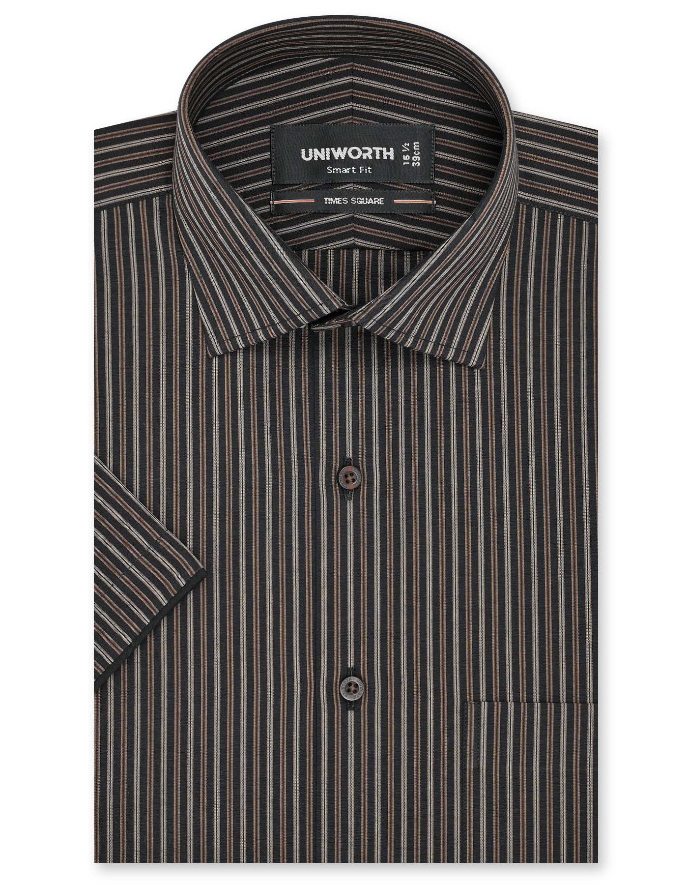 Stripe Chocolate Smart Fit Shirt FS2797SH-14.5