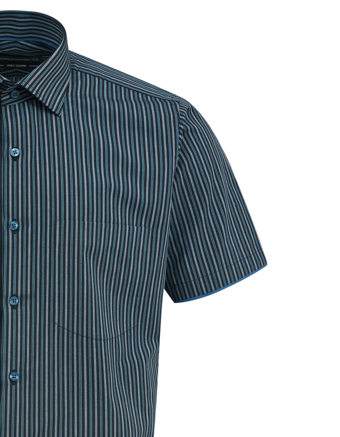 Stripe Teal Smart Fit Shirt FS2798SH-15.5