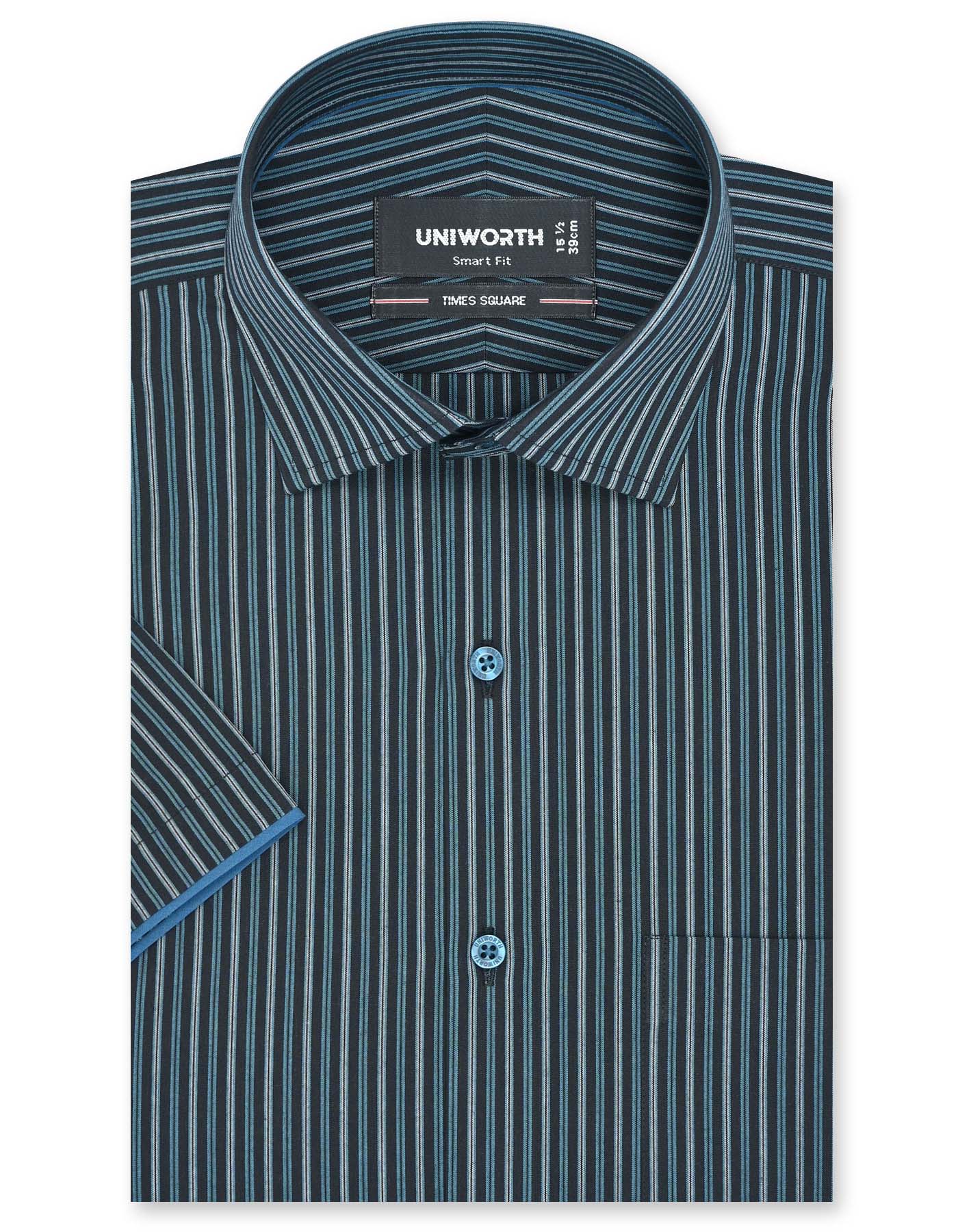 Stripe Teal Smart Fit Shirt FS2798SH-14.5