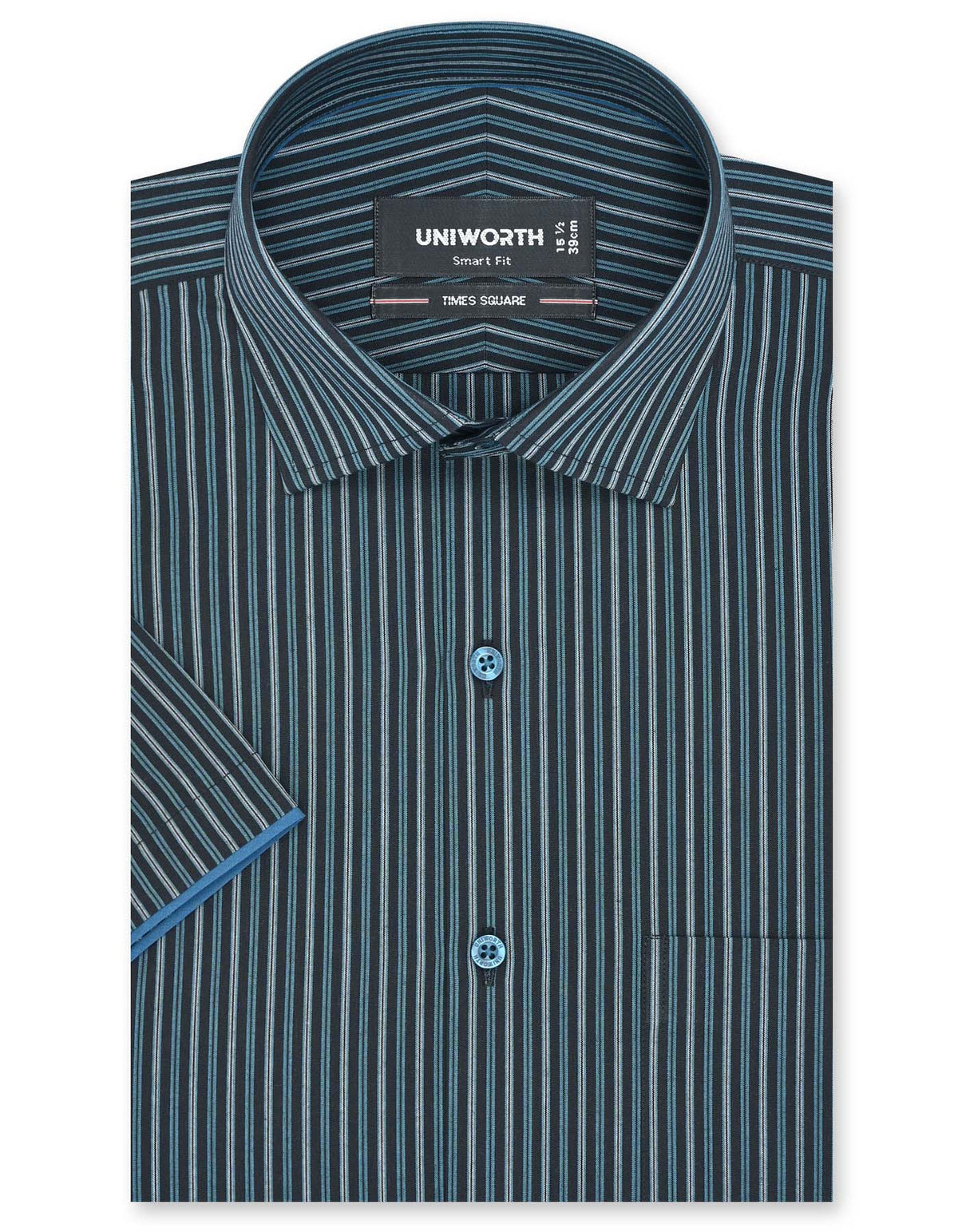 Stripe Teal Smart Fit Shirt FS2798SH-14.5