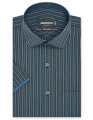 Stripe Teal Smart Fit Shirt FS2798SH-14.5