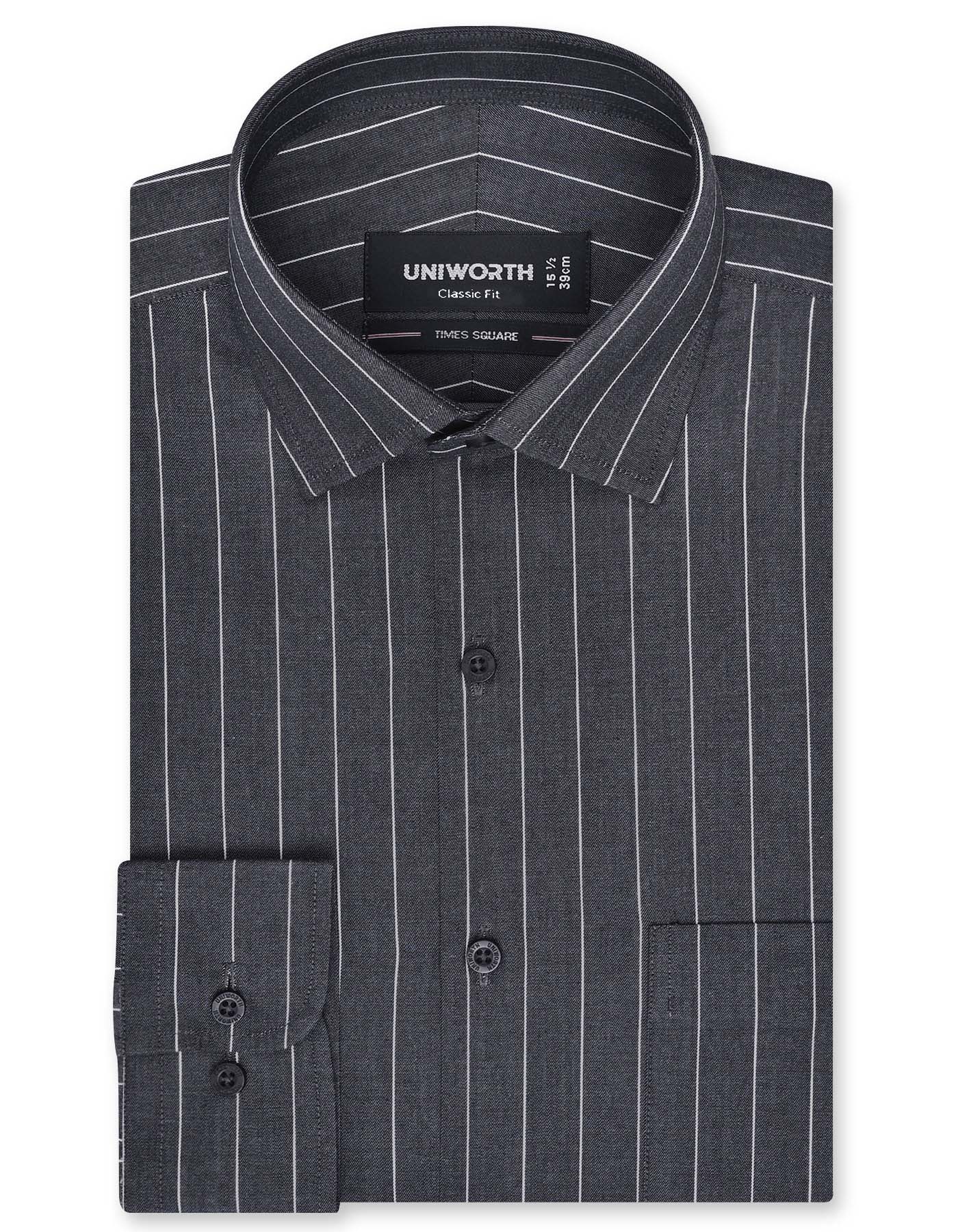 Stripe Charcoal Classic Fit Shirt FS2817RF-14.5